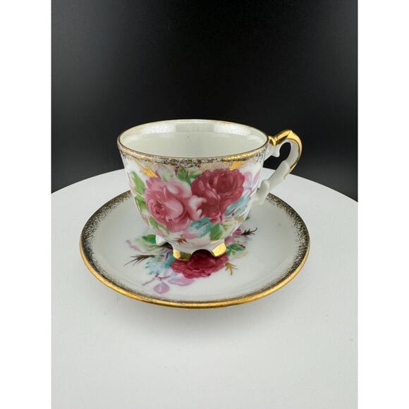 Vintage Napco Hand Painted Miniature Tea Cup & Saucer - Picture 4 of 10